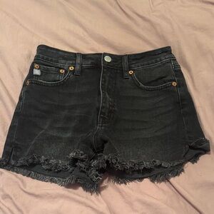 Junior’s JUSTUSA Black Frayed Jean Shorts